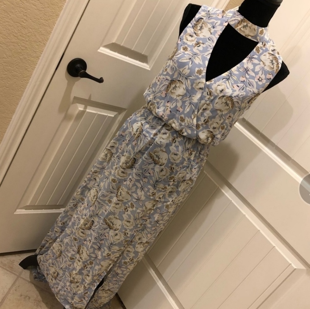 Nordstrom Floral Maxi Dress Baby Blue